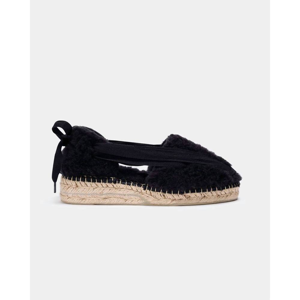 NEW NAGUISA women's dom shearling espadrilles in black